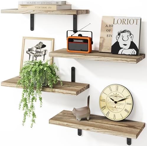 Fixwal Wall Floating Shelves for Room Decor, 4 Sets Floating Shelves for Wall by Fixwal