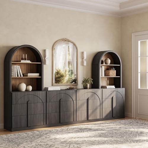 BELLEZE Bijou 126" Wall Unit 6-Piece Modular TV Stand - Image 5