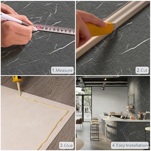 4-Pack Faux Stone Wall Covering, 23.6" x 47.2" MCM Modified Clay Material 3D - Image 6