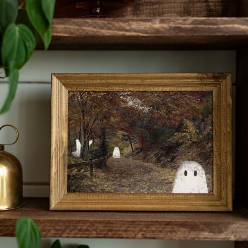 uniro Vintage Halloween Ghots Canvas Wall Art Cute Ghost in Field Pictures Wall - Image 2