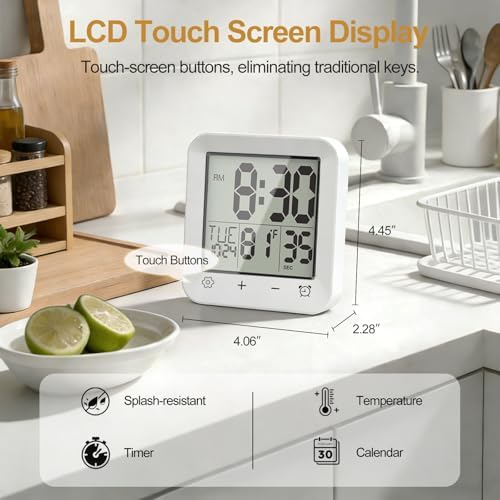 Shower Clock Waterproof, Bathroom Digital Clock - Image 5