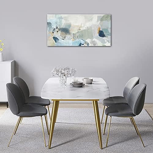 Abstract Canvas Wall Art Contemporary Teal Abstract Pictures Painting Modern - Image 7