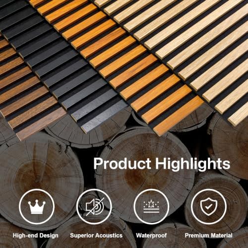 Yuzzy Wood Slat Wall Panel 6 Pack, Soundproof Wall Panels - Image 3