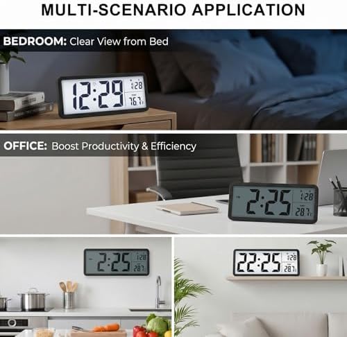 JoFomp 10.5" Large Digital Wall Clock Battery Operated - Image 6