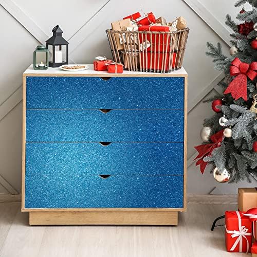 CHIHUT Sparkle Blue Glitter Wallpaper Peel and Stick Glitter Contact Paper - Image 4