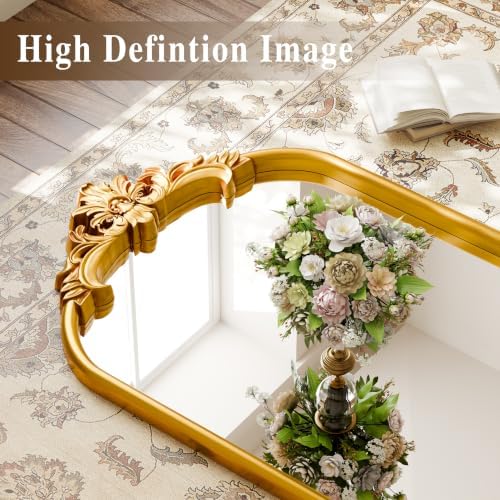 71"x32" Vintage Gold Arched Full Length Mirror - Image 4