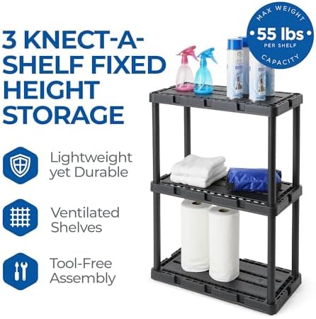 Gracious Living Knect-A-Shelf 3-Shelf Solid Light-Duty Storage - Image 4