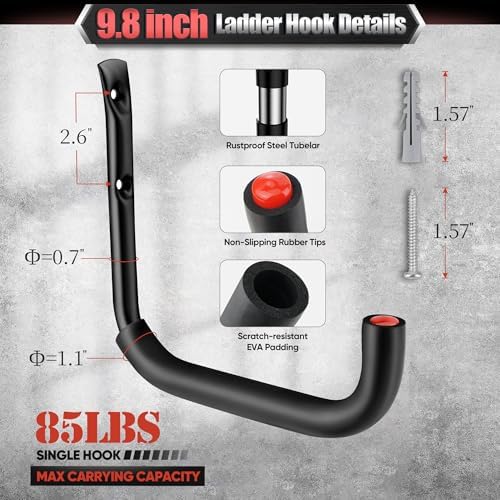 Nacial 20 Pack Heavy Duty Garage Hooks, 9.8" & 3.5" Wall Hooks - Image 3