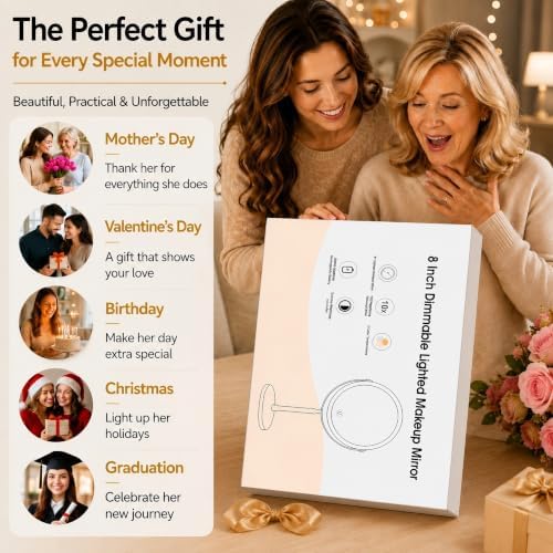 DEIOVWXS Makeup Mirror, Rechargeable Vanity Mirror - Image 7