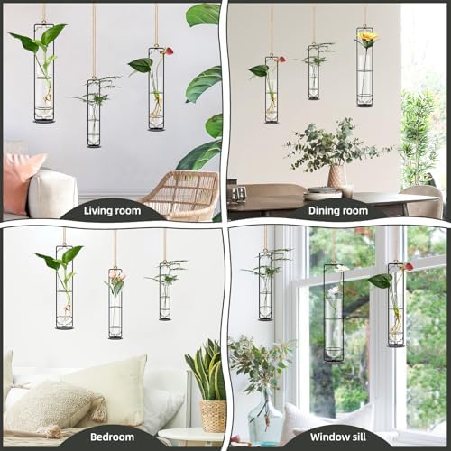 MIPON Metal Hanging Plant Propagation Station, 3 Size Glass Test Tube - Image 6