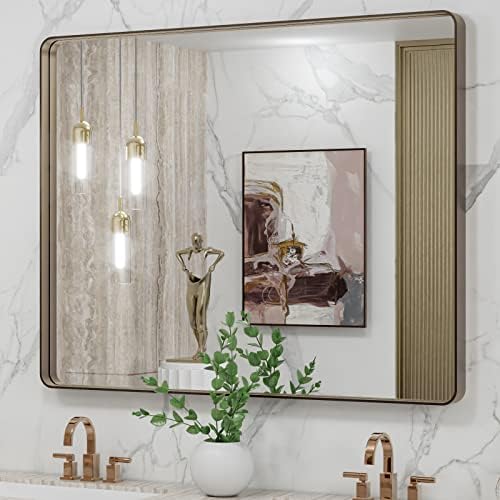 LOAAO 40"X32" Bronze Bathroom Mirror by LOAAO