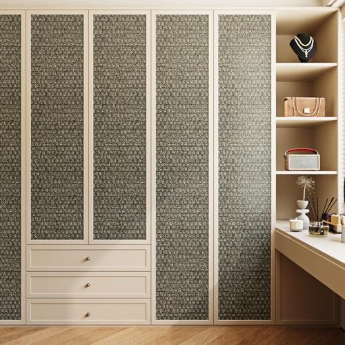 15.7x317 Dark Brown Grass Cloth Wallpaper Peel and Stick Textured Vinyl Contact - Image 3