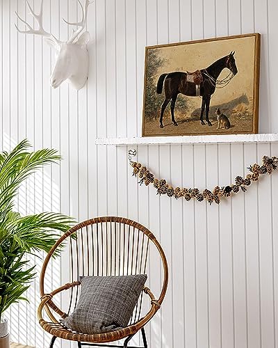 ARPEOTCY Framed Canvas Horse Wall Art, Classical Horse and Dog Art Print - Image 4