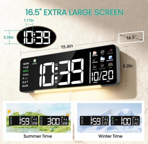 Hoifen 16" Large Digital Wall Clock - Image 2