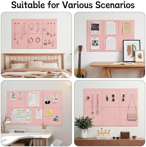 Large Cork Board 36" x 24", 6 Pack Felt Bulletin Board, Pin Boards - Image 7