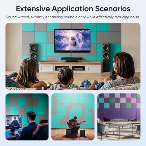Square Acoustic Panels, 12 Pack Self-Adhesive Sound Panels - Image 6