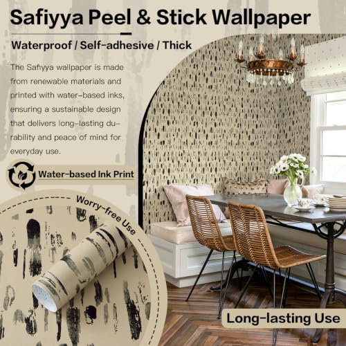 Safiyya Vintage Wallpaper Peel and Stick Brown Dots Wallpaper 17.3in x197in - Image 6