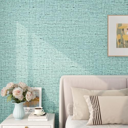 FunStick 16"x240" Modern Teal Green Textured Wallpaper Peel and Stick by FunStick