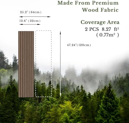 MISSDAY Wood Slat Acoustic Wall Panels, 2 Packs 47.2" x 12.6" Walnut Soundproof - Image 5