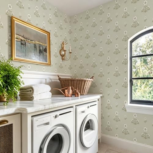 Ismoon Vintage Wallpaper Floral Peel and Stick Wallpaper Cottage Contact Paper - Image 5
