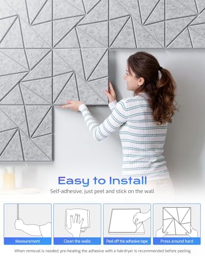 12 Pack Self-Adhesive Acoustic Panels, Sound Proof Foam Panels - Image 6