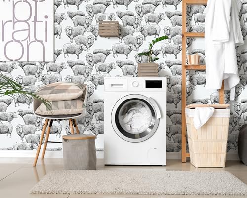 FLFK Gray White Wallpaper Peel and Stick 16" x 128" Removable Renter Friendly - Image 5