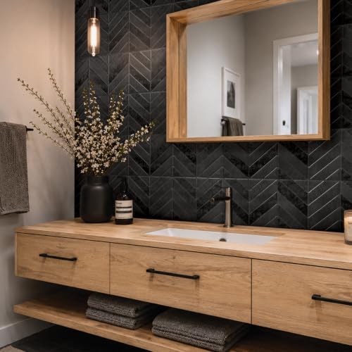 Smart Tiles Peel and Stick backsplash, Chevron Black - Image 6