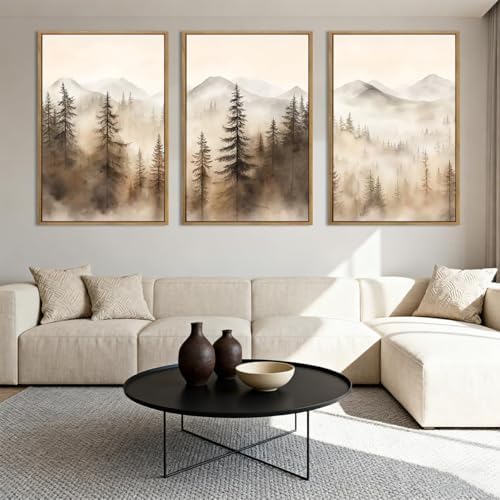 IARTTOP Large Mountain Forest Framed Canvas Wall Art 16x24 Inch Set of 3 - Image 4