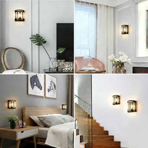 Modern Wall Sconce Set of 2, Crystal Wall Sconces Lighting - Image 4