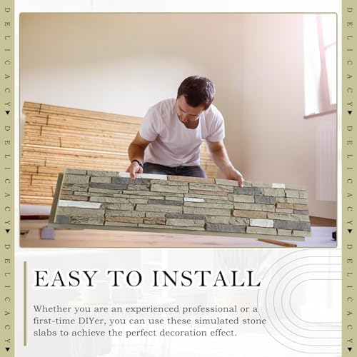 2 Pack Faux Stone Panels Interior 45.6''l x 11.8''h x 0.98''d Faux Siding - Image 5