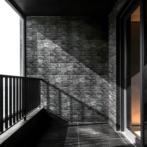 WADILE Peel and Stick 3D Wall Panels 12x12in PVC 10 Pack Black - Image 6
