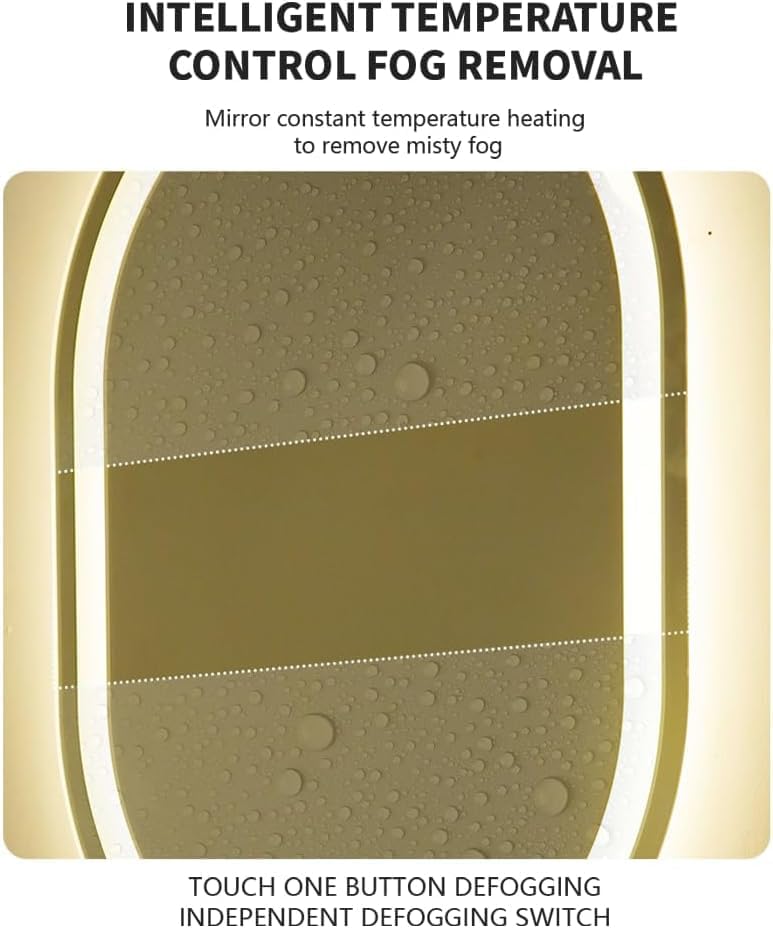 FLJ 24X32 inch Oval LED Bathroom Mirror - Image 6