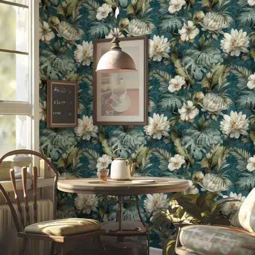 Tropical Floral Peel and Stick Wallpaper Self Adhesive 17.72" x 118.12'' Peony - Image 2