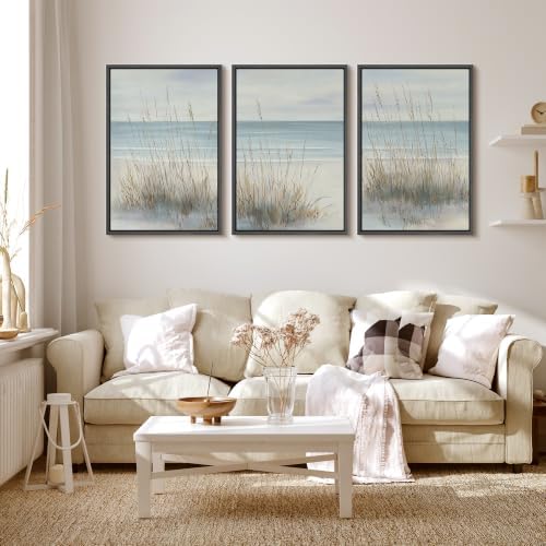 MUDECOR Framed Canvas Print Wall Art Set Coastal Dune Grass - Image 2