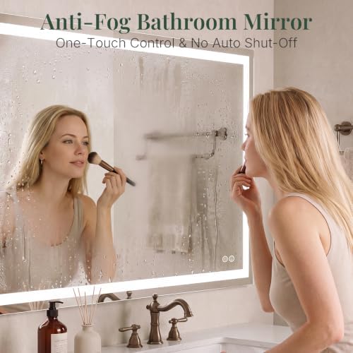 LED Bathroom Mirror with Lights, 40x32 Inch Wall Vanity Mirror - Image 5