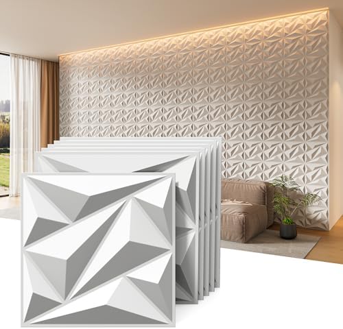 INMOZATA 3D Wall Panels, Diamond Textured PVC Accent Wall Panels by INMOZATA