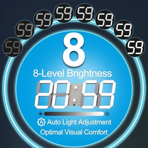 CHKOSDA 17 Inch 3D LED Digital Wall Clock - Image 3