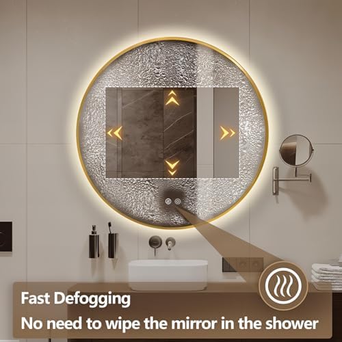 Niccy 28" Round LED Bathroom Backlit Mirror - Image 3