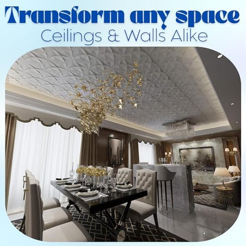 Art3d PVC Drop Ceiling Tiles 24x24 in, 48 Sq.Ft, Milk White - Image 5