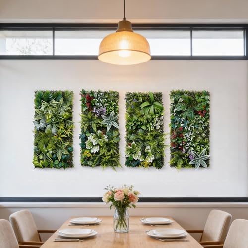 Artificial Greenery Wall Panels, 4 Pack, 20 x 40 in, Faux Grass Wall - Image 6