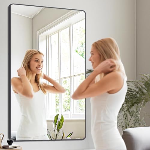 DESBING 30" x 60"Bathroom Mirror, Matte Black Wall Mirror - Image 4