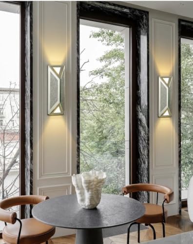 2‑Pack Glam Mirrored LED Wall Sconces, Hardwired Wall Lights - Image 5