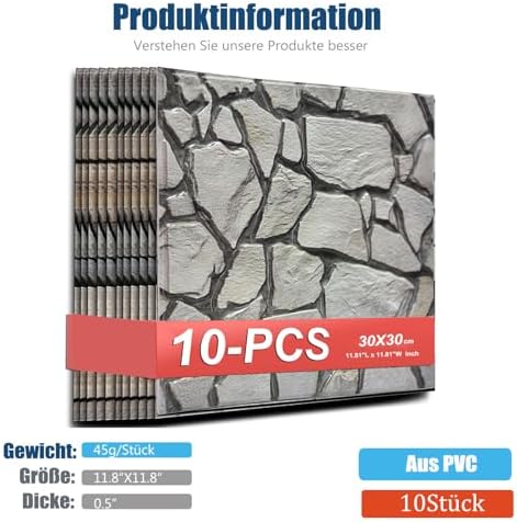 3D Wall Panels, Faux Brick 10 Pcs 11.81inch X 11.8 inch - Image 5