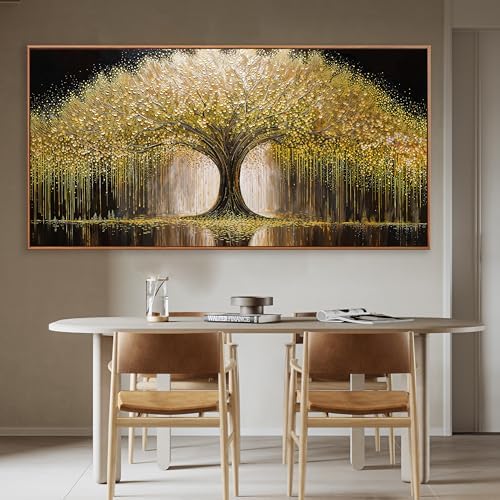 Gold Tree Of Life Wall Art Decor 29.5"x58" Framed Wall Art - Image 2