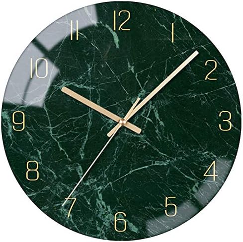 VIKMARI 10" Emerald Green Silent Glass Analog Wall Clock Home Bedroom Decor by VIKMARIWallClock
