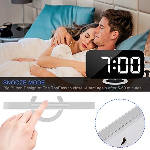 Digital Alarm Clock, with 2 USB Charging Ports, Snooze Mode, Auto Adjust - Image 5