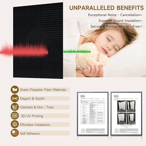 Acoustic Wall Panels, 6 Pack, 23.6"x23.6" Soundproof Panels - Image 3