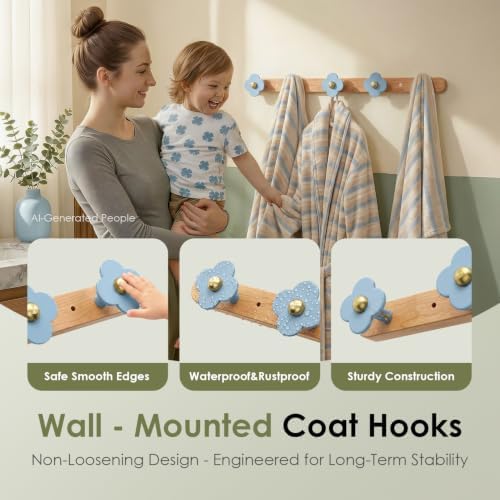 Tindbea Upgreded Heavy Duty Coat Rack Wall Mount - Image 7