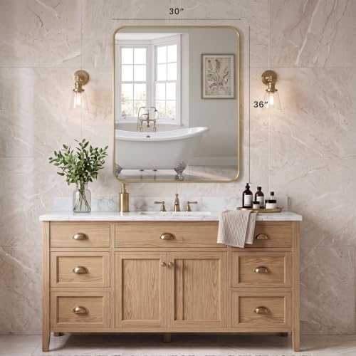 Sweetcrispy Bathroom Wall Mirror, 36x30 Inch Mirror - Image 2
