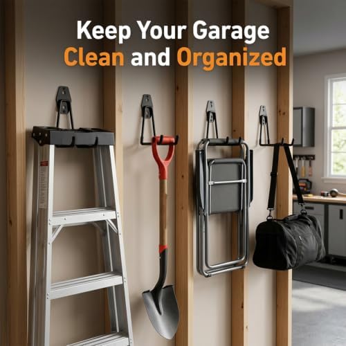 Garage Hooks, 6 Pack Medium Square Wall Hooks - Image 4